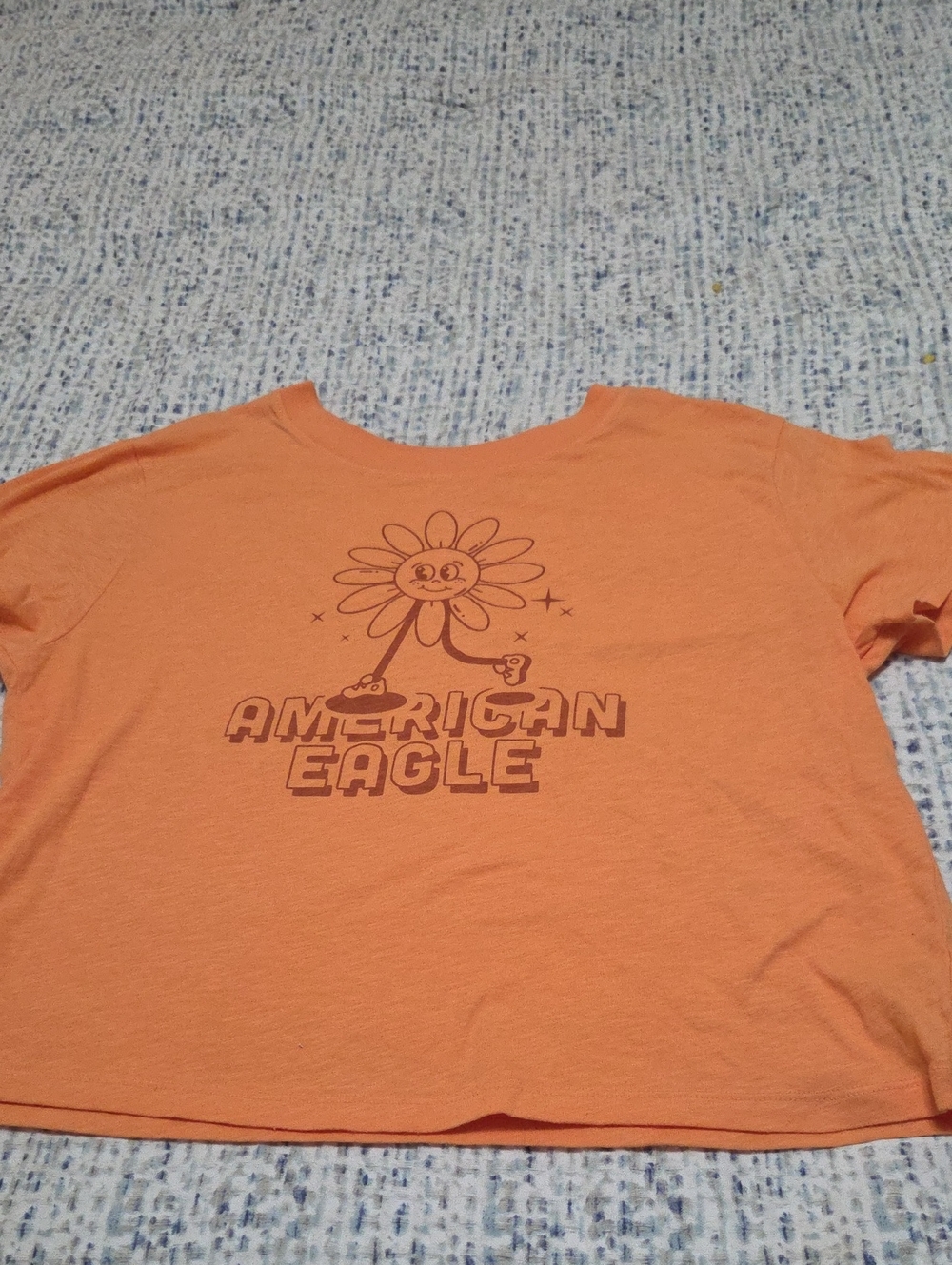 American Eagle Outfitters Kids Orange Daisy Logo Tee